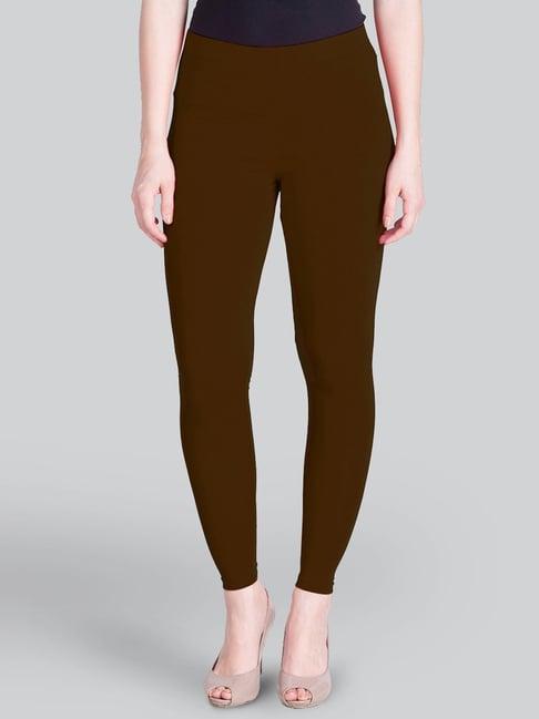 lyra brown cotton ankle length leggings