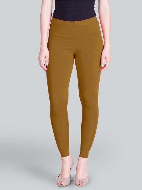 lyra brown cotton ankle length leggings