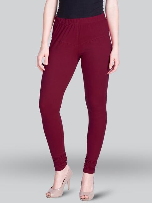 lyra burgundy cotton full length leggings