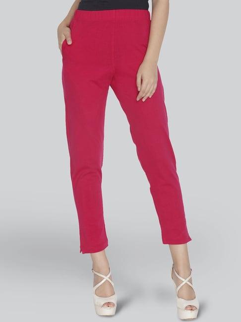 lyra cerise pink cotton ankle length pants