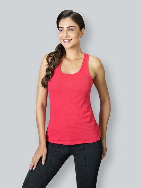 lyra coral cotton plain tank top