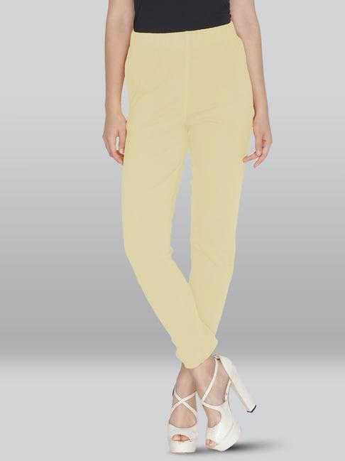 lyra cream cotton ankle length pants