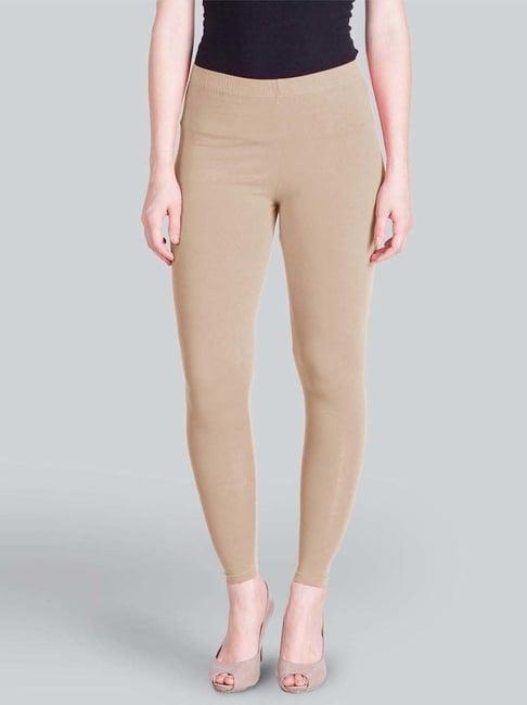 lyra ecru cotton ankle length leggings