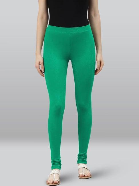 lyra fern green premium cotton full length leggings