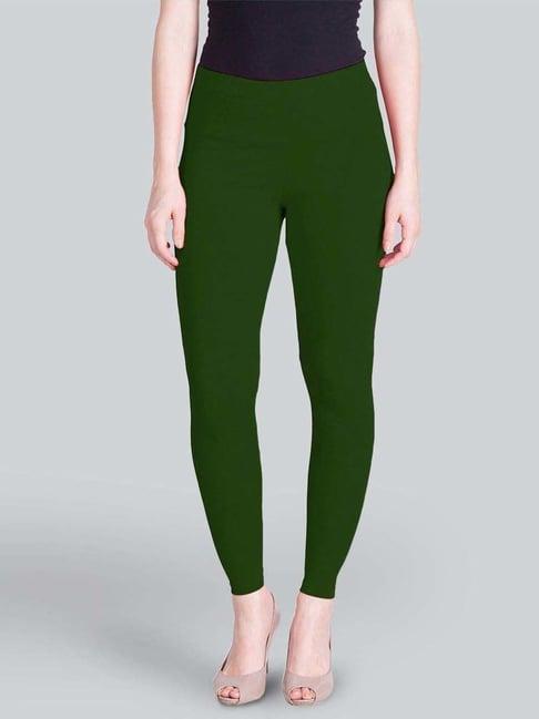 lyra forest green cotton ankle length leggings