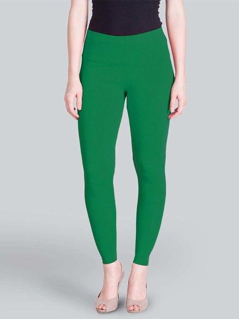 lyra green cotton ankle length leggings