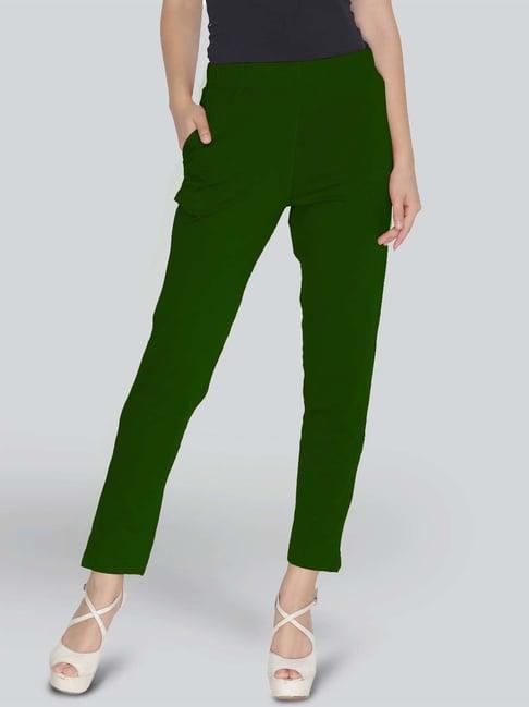 lyra green cotton ankle length leggings