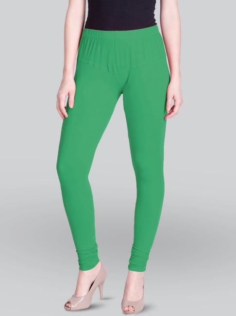 lyra green cotton full length leggings