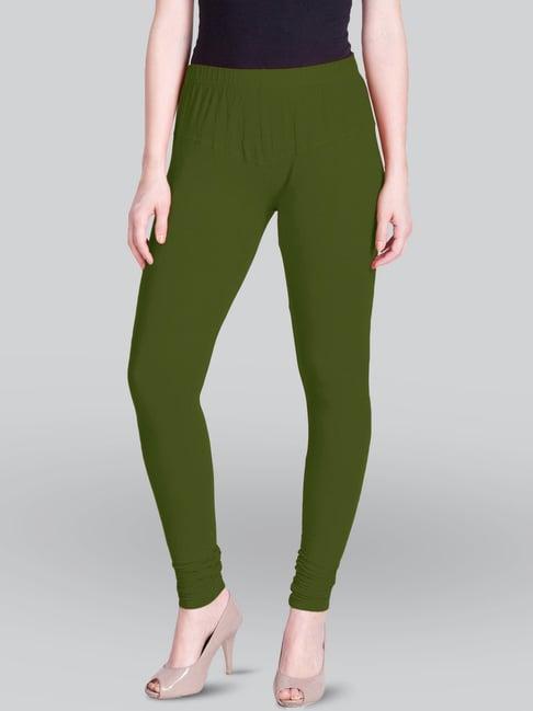 lyra green cotton full length leggings