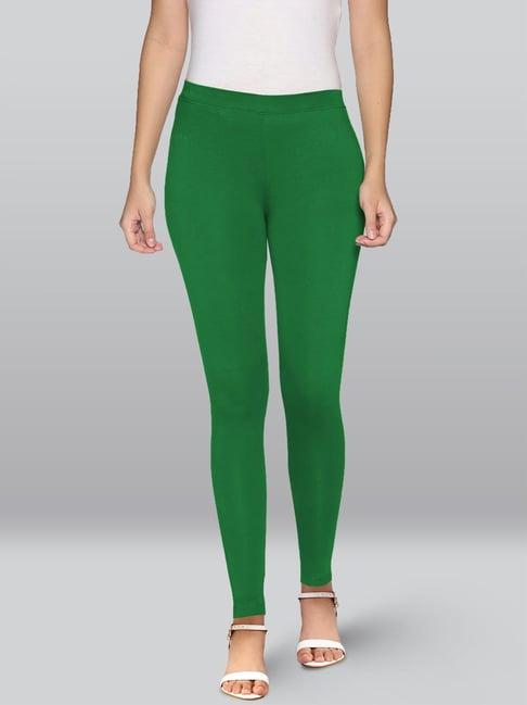 lyra green premium cotton ankle length leggings