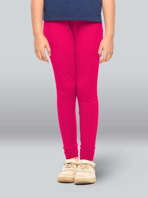 lyra kids fuchsia pink skinny fit leggings