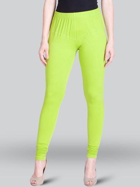 lyra lime green cotton full length leggings