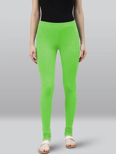 lyra lime green premium cotton full length leggings