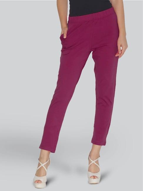 lyra magenta cotton ankle length pants