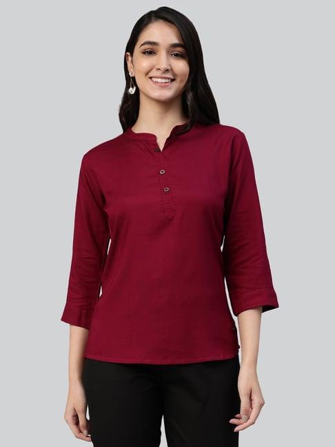 lyra maroon regular fit tunic