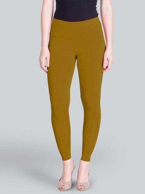 lyra olive green cotton ankle length leggings