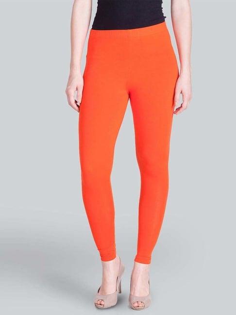 lyra orange cotton ankle length leggings