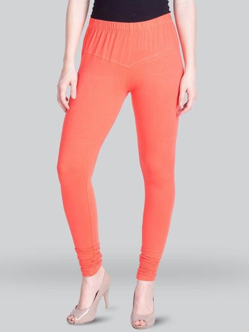 lyra orange cotton full length leggings