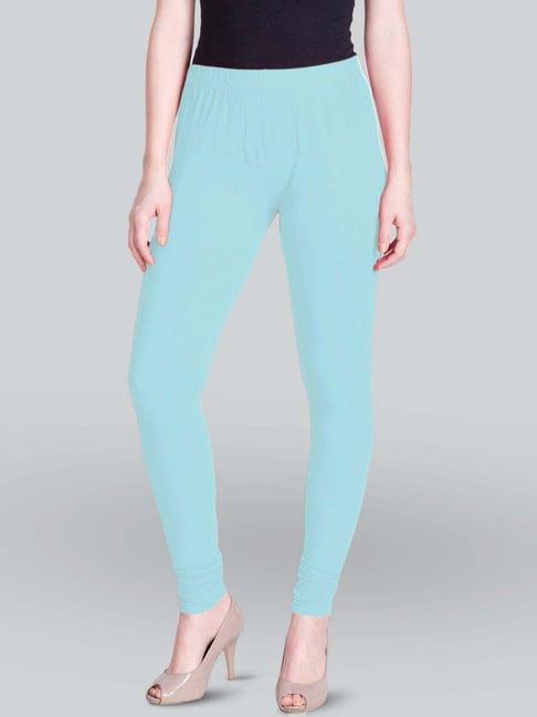 lyra pastel blue cotton full length leggings