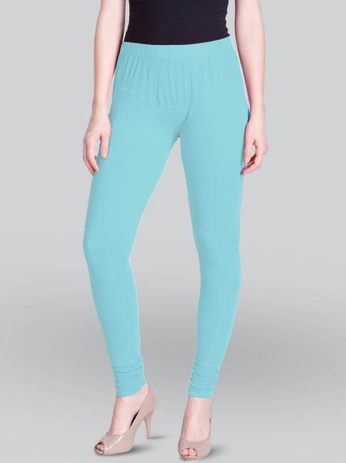 lyra pastel blue cotton full length leggings