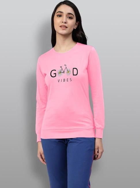 lyra pink cotton printed sweatshirt