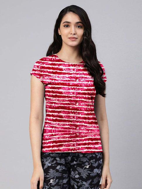 lyra pink cotton printed t-shirt