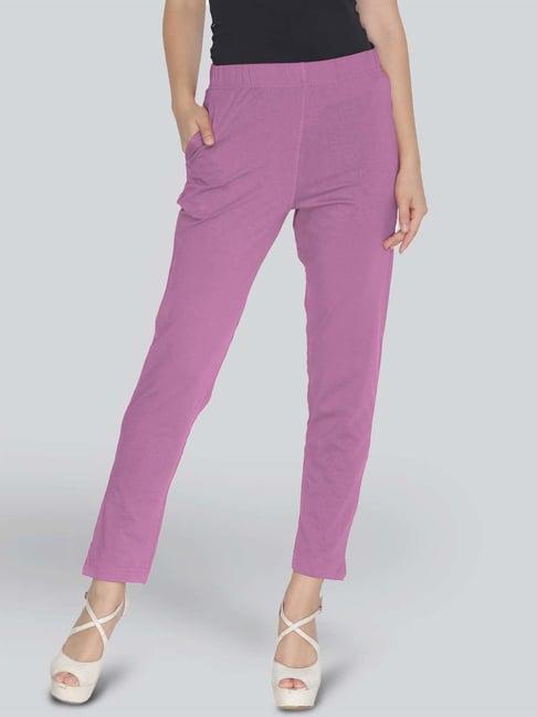 lyra purple cotton ankle length leggings