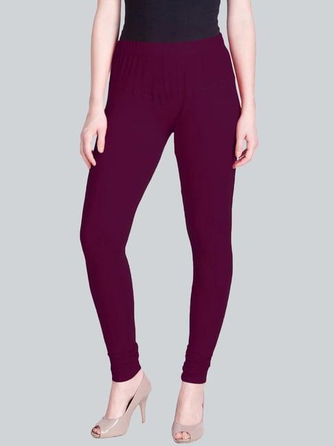 lyra purple cotton full length leggings