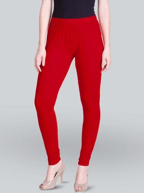 lyra red cotton full length leggings