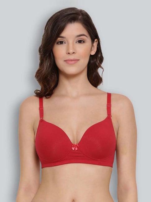 lyra red cotton seamless bra