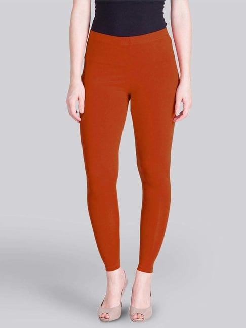 lyra rust cotton ankle length leggings