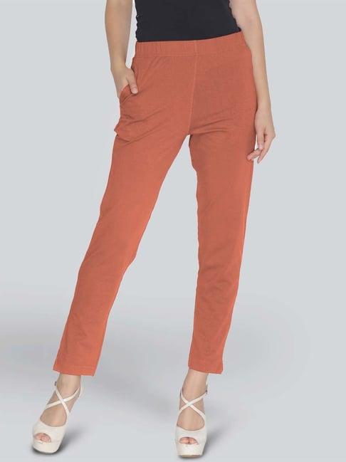 lyra rust cotton ankle length leggings