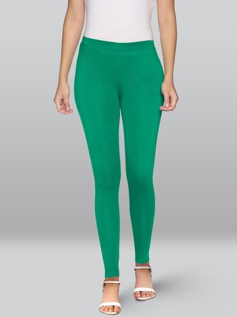 lyra sea green premium cotton ankle length leggings