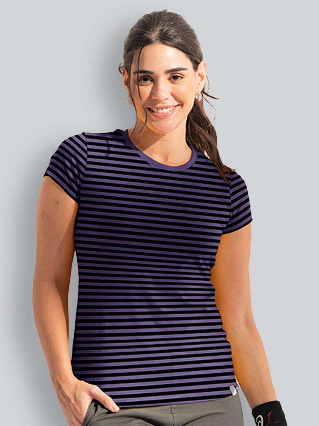 lyra striped anti odour cotton sports t-shirt