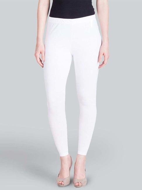 lyra white cotton ankle length leggings