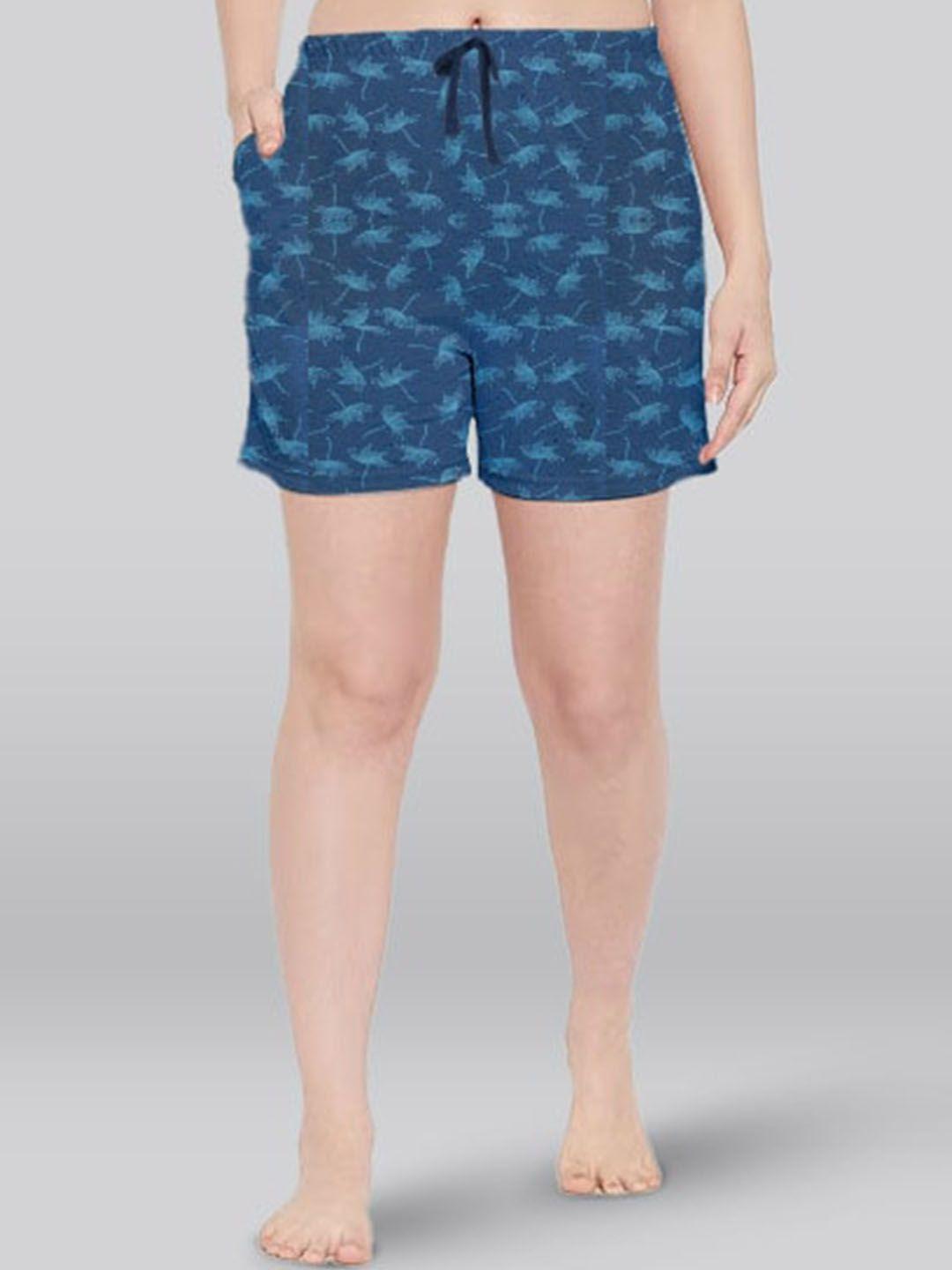 lyra women abstract  printed mid-rise cotton lounge shorts