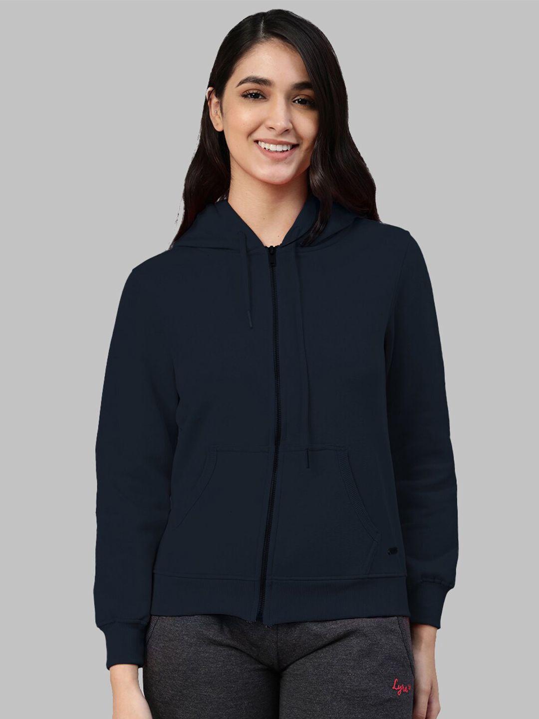 lyra women blue hooded sweatshirt