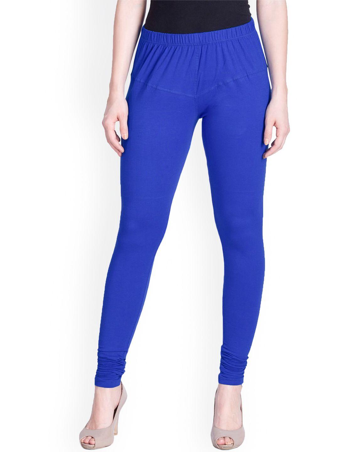 lyra women blue solid churidar length leggings