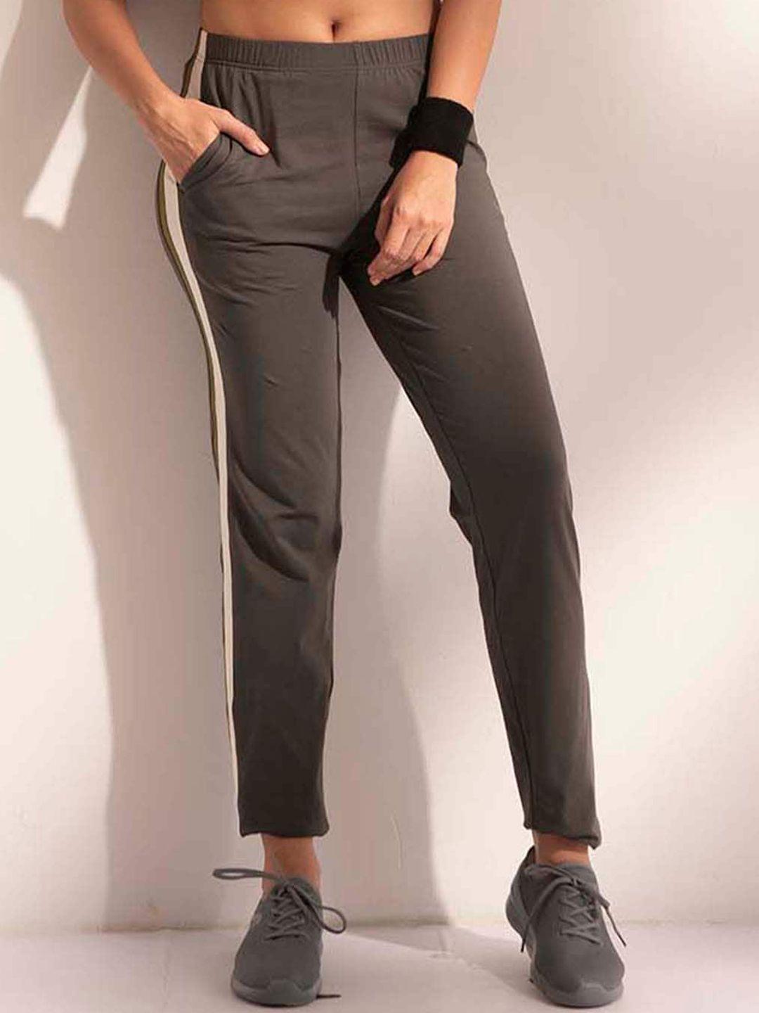 lyra women mid-rise cotton relaxed-fit anti odour track pants
