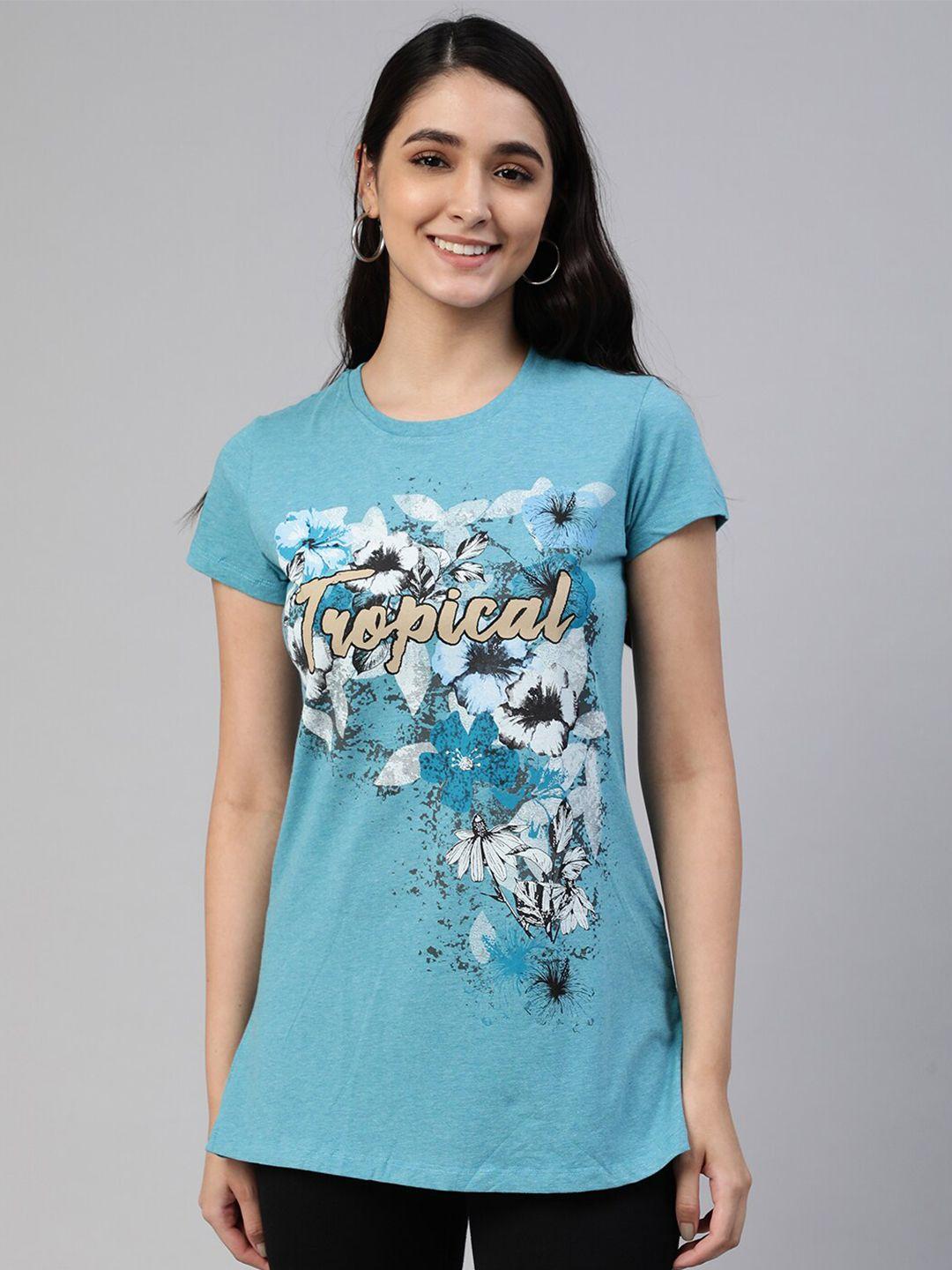 lyra women multicoloured floral printed anti odour t-shirt