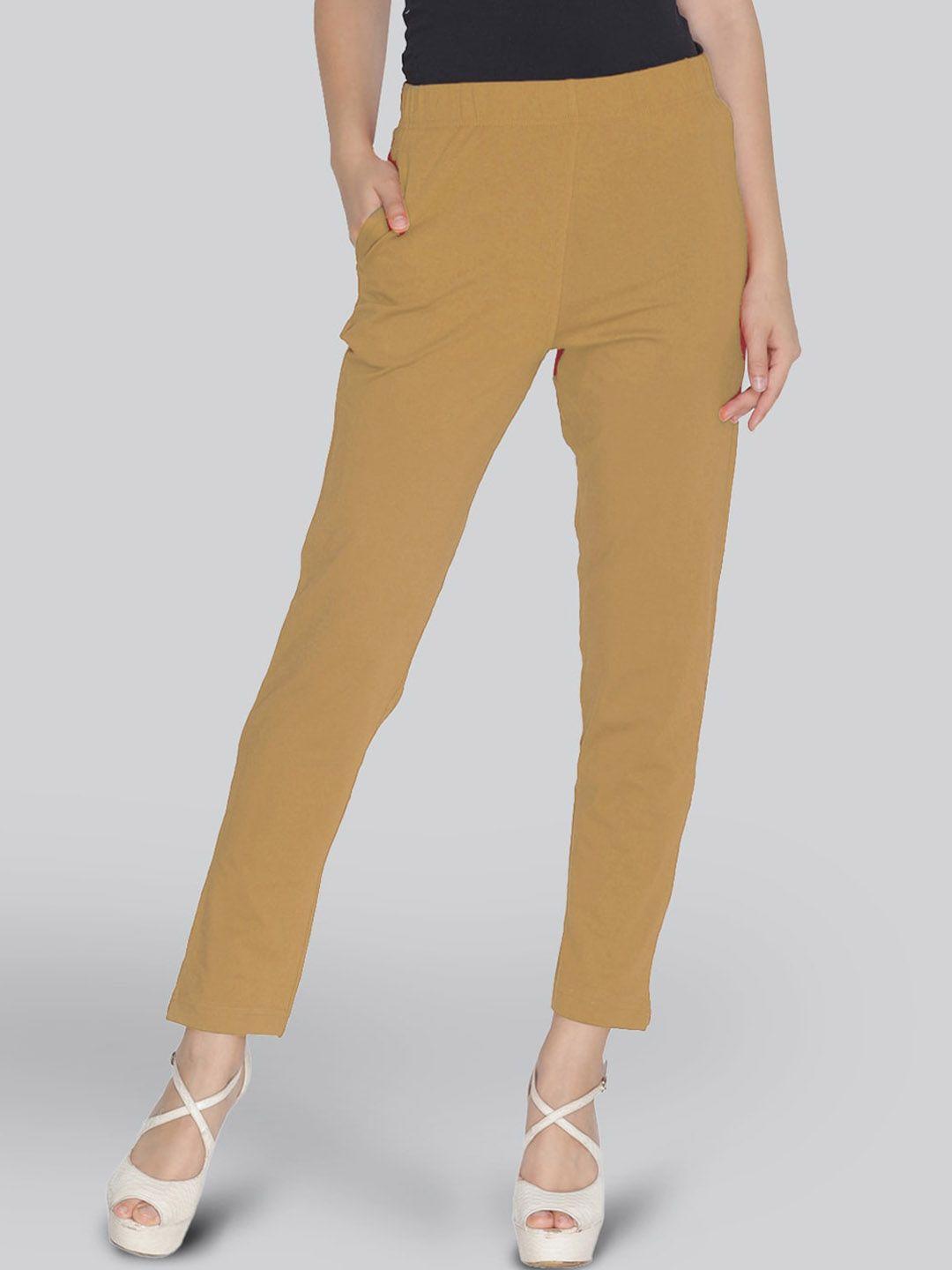 lyra women original fit mid rise cotton trousers