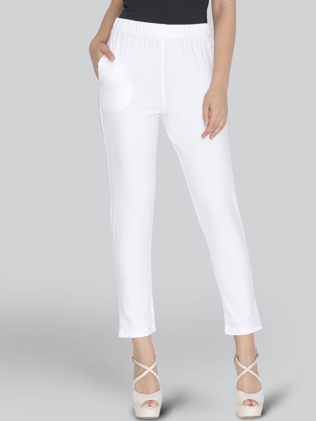 lyra women original mid-rise plain cigarette trousers