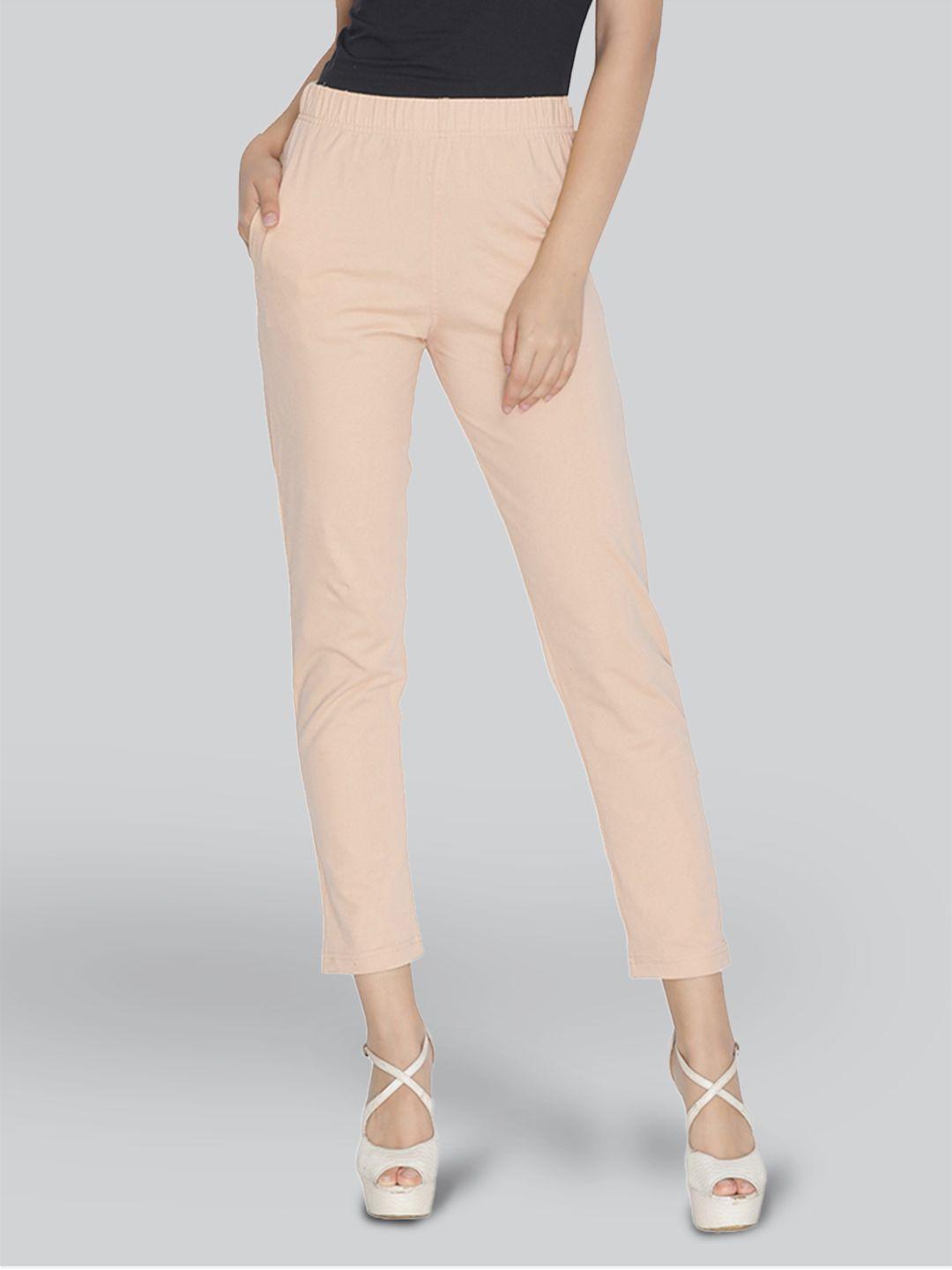 lyra women pink smart solid trouser