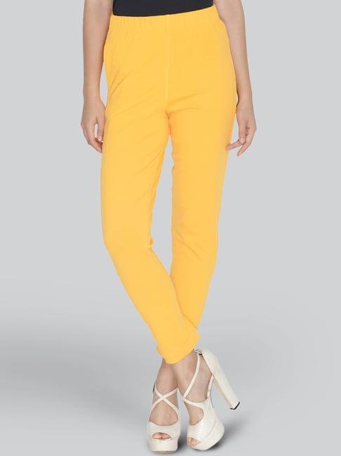 lyra yellow cotton ankle length pants