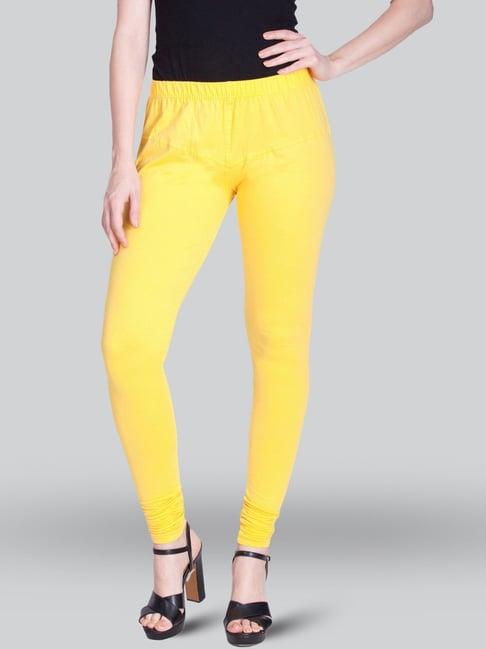 lyra yellow cotton full length leggings