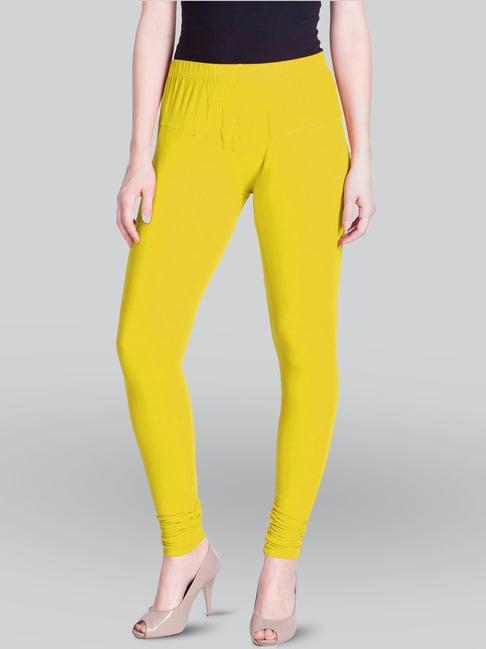 lyra yellow cotton full length leggings
