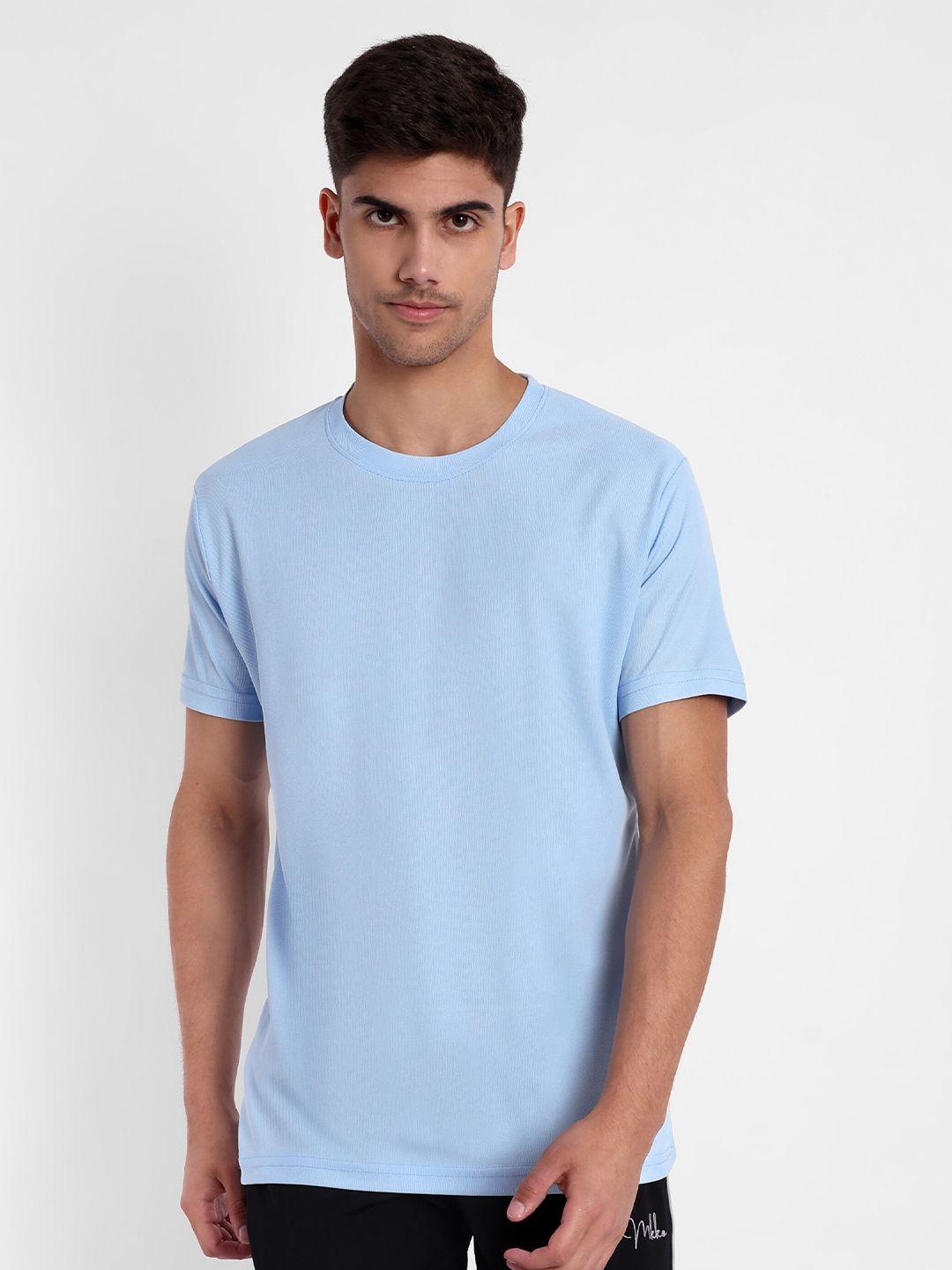 lyriss men blue dri-fit pockets t-shirt