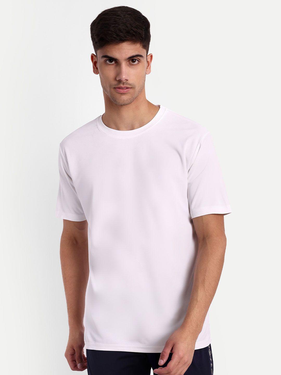 lyriss men white dri-fit pockets t-shirt