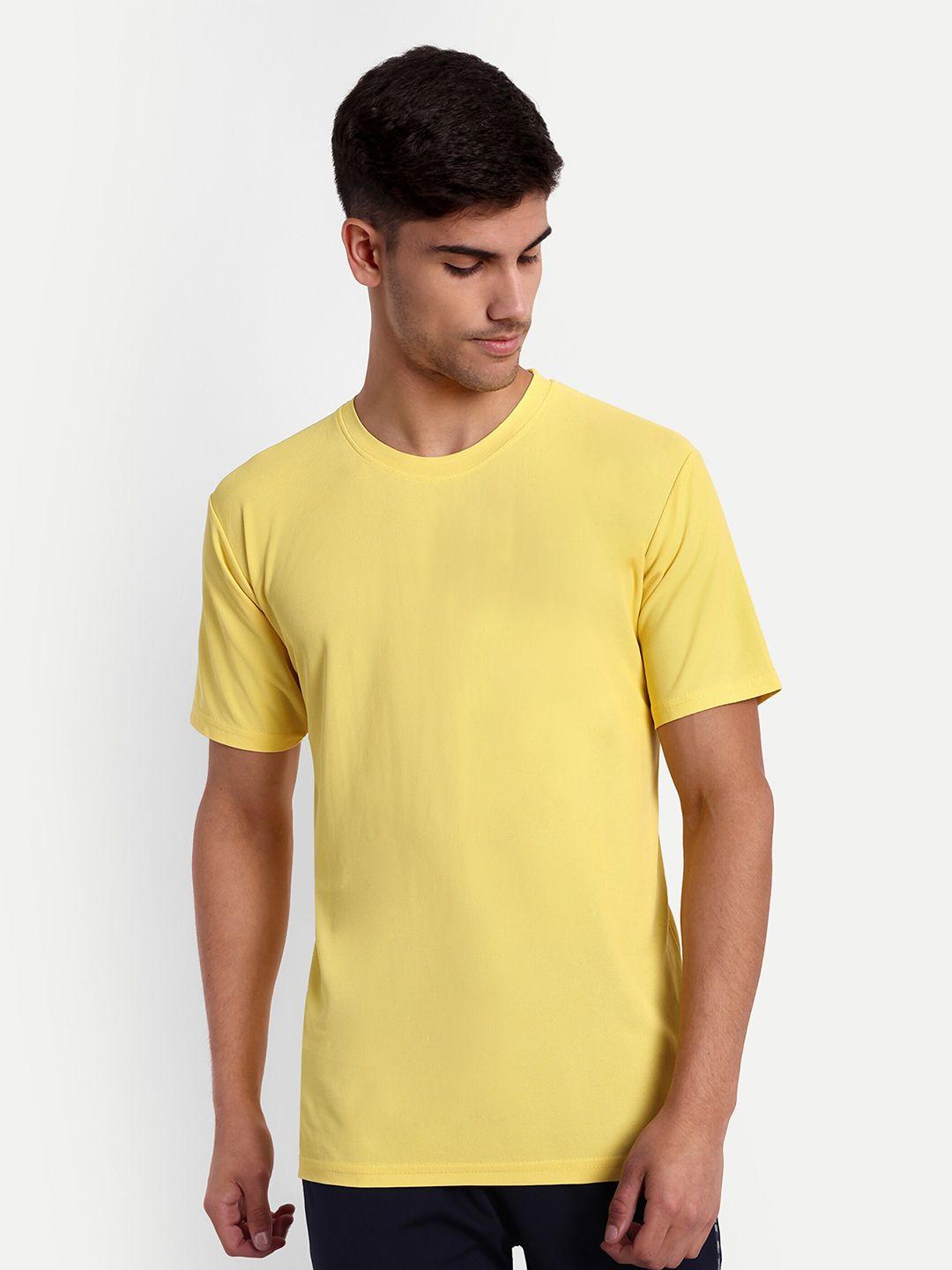 lyriss men yellow dri-fit pockets t-shirt