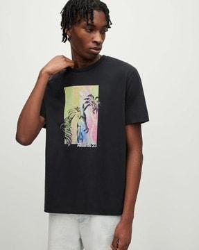 lysergia cotton relaxed fit tshirt with hand airbrushed artwork print